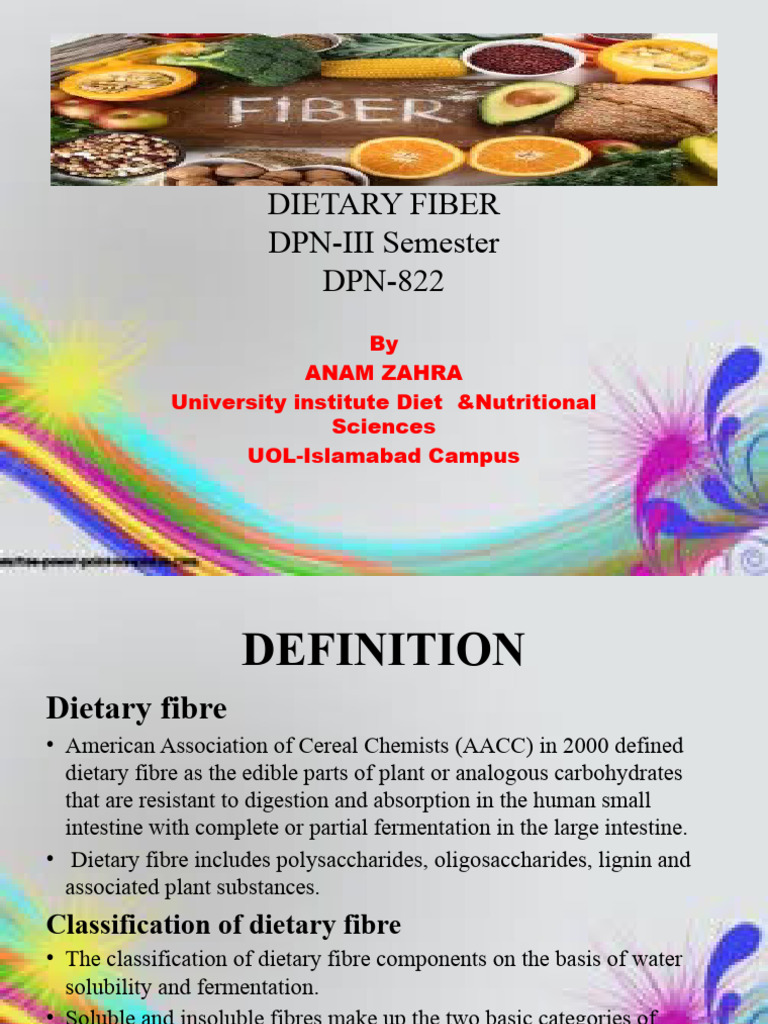 Dietary Fiber PDF Dietary Fiber Diet & Nutrition