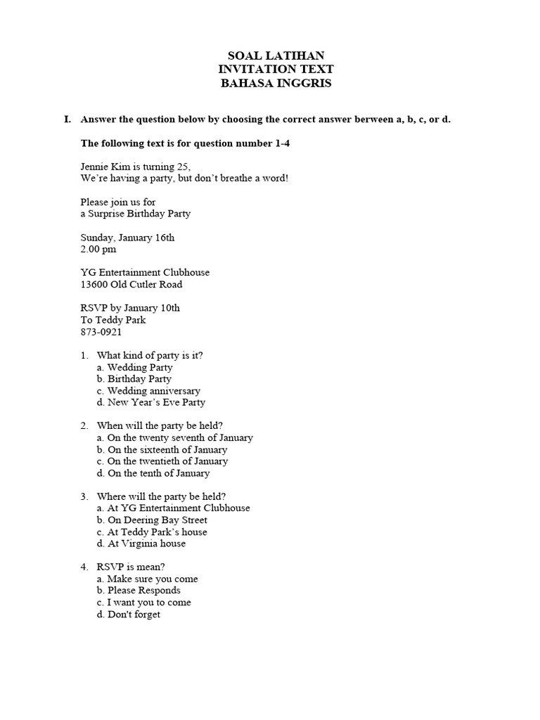 Exercise Invitation PDF