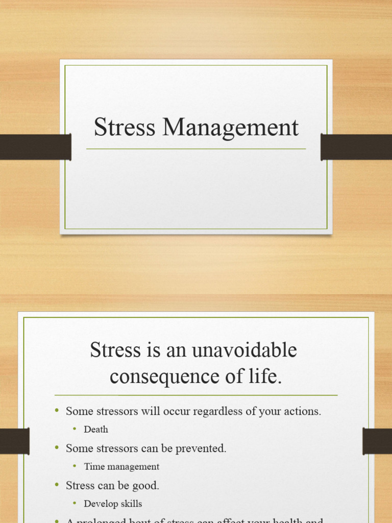 Managing Stress | PDF | Stress (Biology) | Laughter