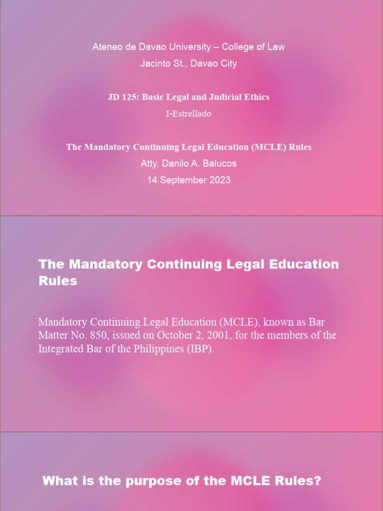 Mcle Rules PDF Separation Of Powers Judiciaries