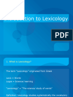 Week 1 - Introduction To Lexicology