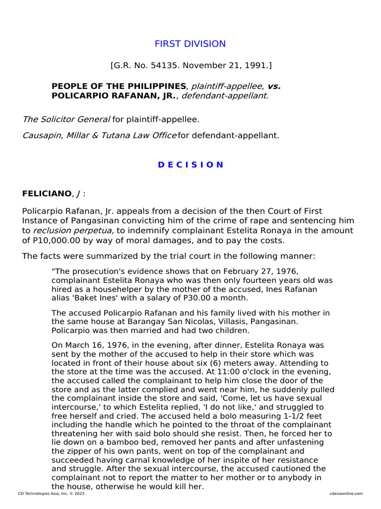 People v. Rafanan | PDF | Hallucination | Schizophrenia