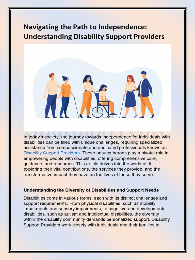 Disability Support on the Independence Path | PDF | Disability ...