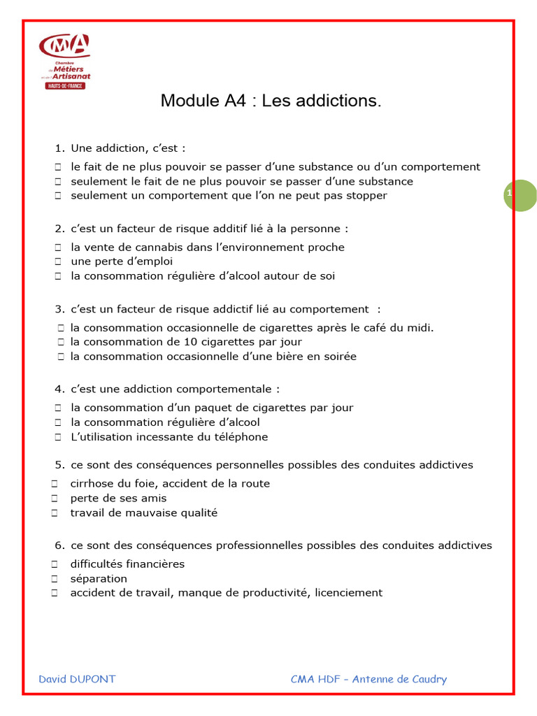 Comprendre les addictions et leurs impacts | PDF | Alcoolisme ...