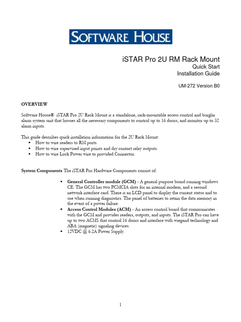 Istar pro 2u rm um 272 b0 pdf security alarm access control