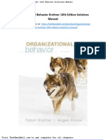 Organizational Behavior Kreitner 10th Edition Solutions Manual