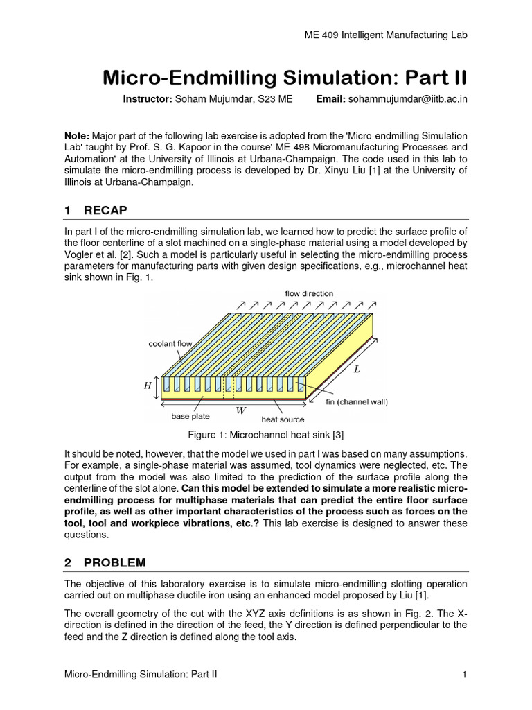 ME409 Microendmilling Simulation Lab 2 | PDF | Plasticity (Physics ...