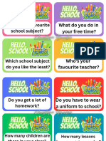 Back To School (Question Cards)
