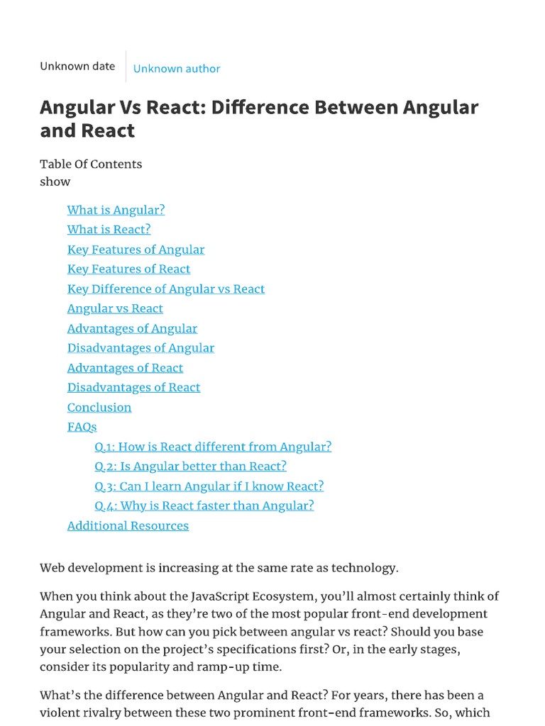 Angular Vs React - Difference Between Angular and React - InterviewBit ...