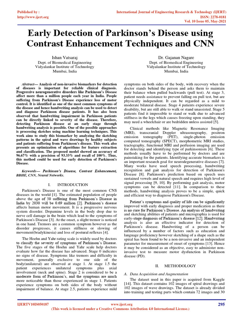 Early Parkinson's Detection via CNN Analysis | PDF | Parkinson's ...