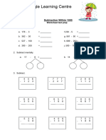 Subtraction Test Prep