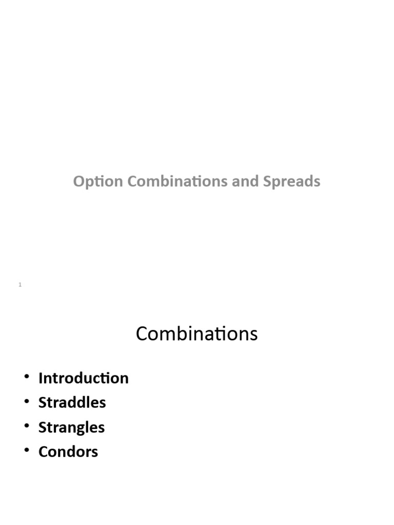 Option Combinations and Spreads PDF Option (Finance) Business