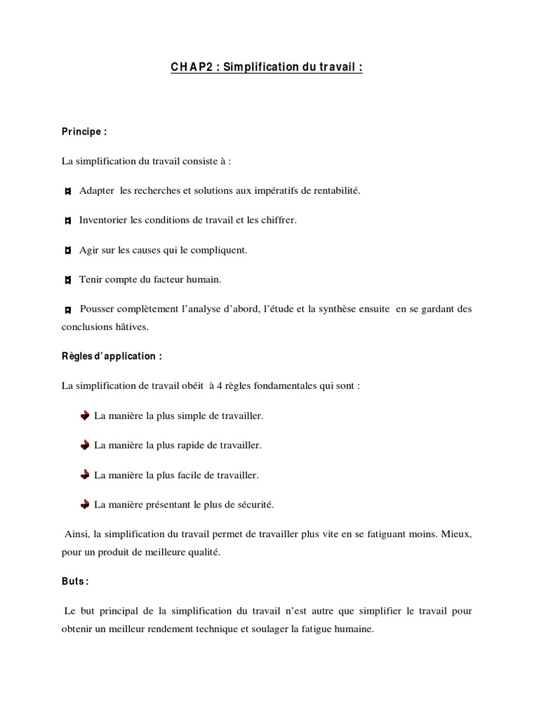 Simplification des processus de travail | PDF | Évolution de carrière
