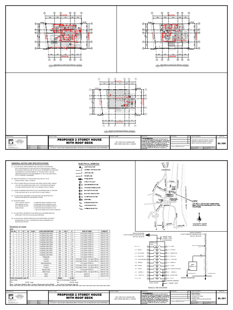 2 Storey House Electrical Layout Plan | PDF | Electrical Wiring ...