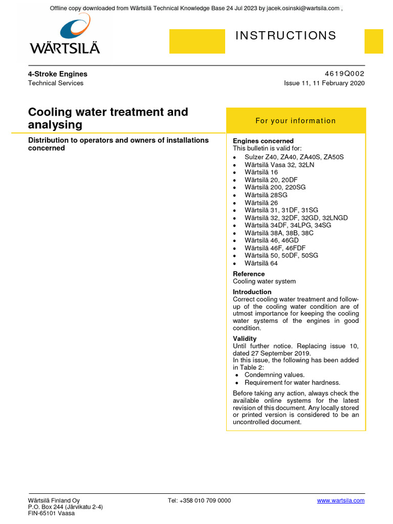 Nitrite Concentration Limits in Cooling Water | PDF | Corrosion ...