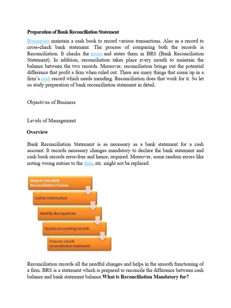 What is Bank Reconciliation (BRS)?How to prepare it?