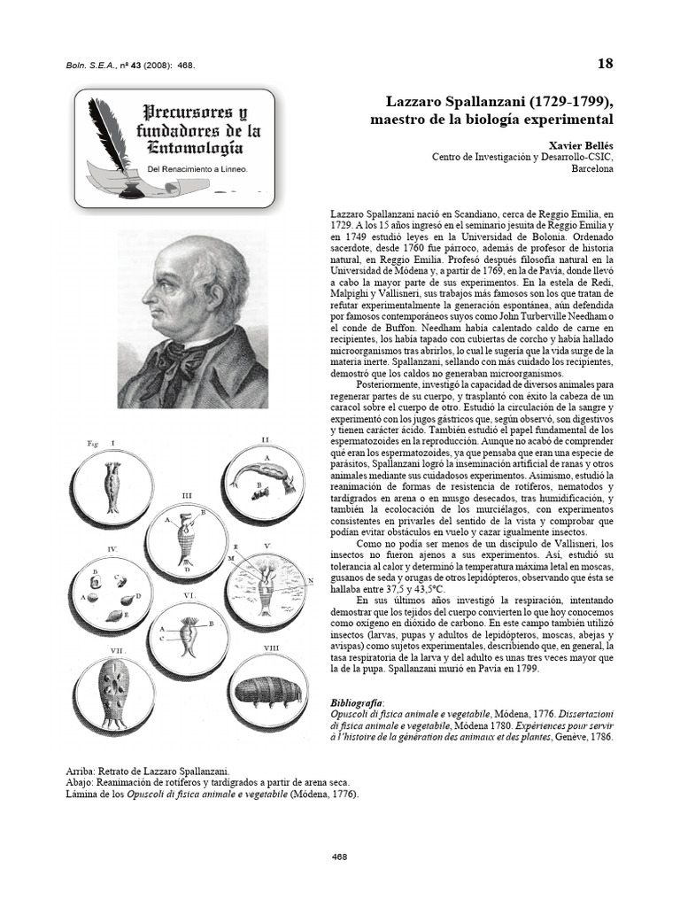 18 lazzaro spallanzani 1729 1799 maestro de la biolog a experimental