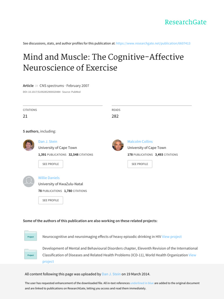 Mind and Muscle The Cognitive Affective | PDF | Clinical Medicine ...