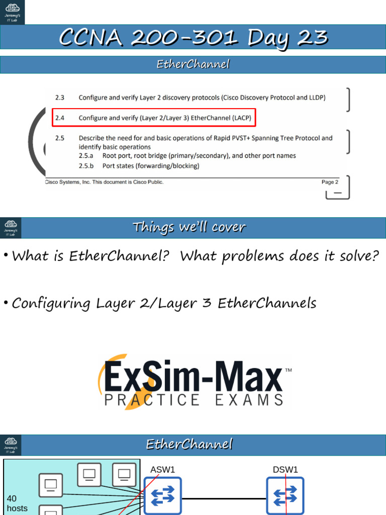 Configure EtherChannel in Packet Tracer | PDF | Network Switch | Data ...