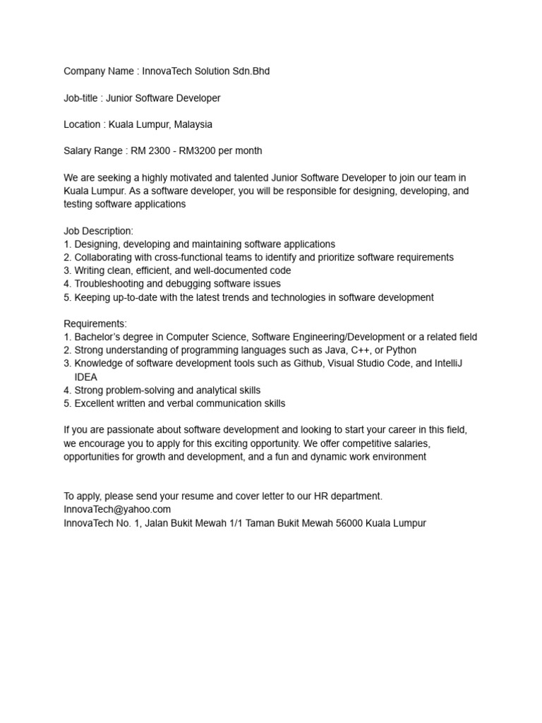 Job Advertisement PDF