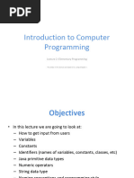 Lecture 02 - Elementary Programming