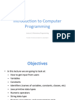Lecture 02 - Elementary Programming