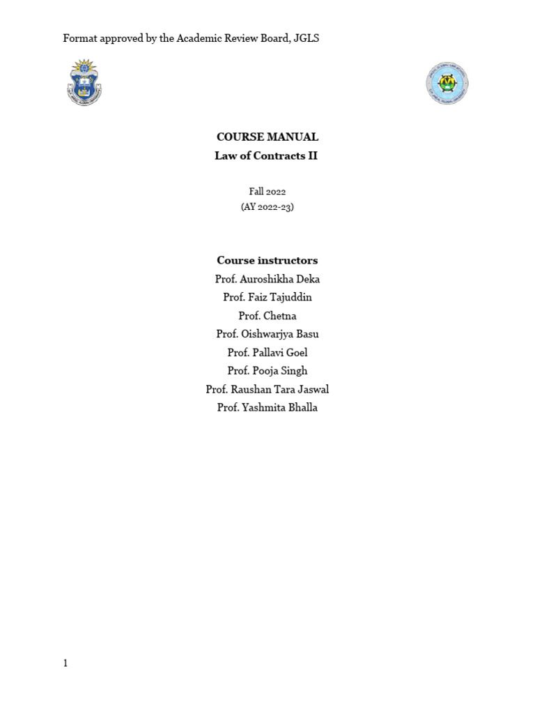 Law Of Contract Ii Fall 2022 Course Manual Pdf Guarantee Law Of