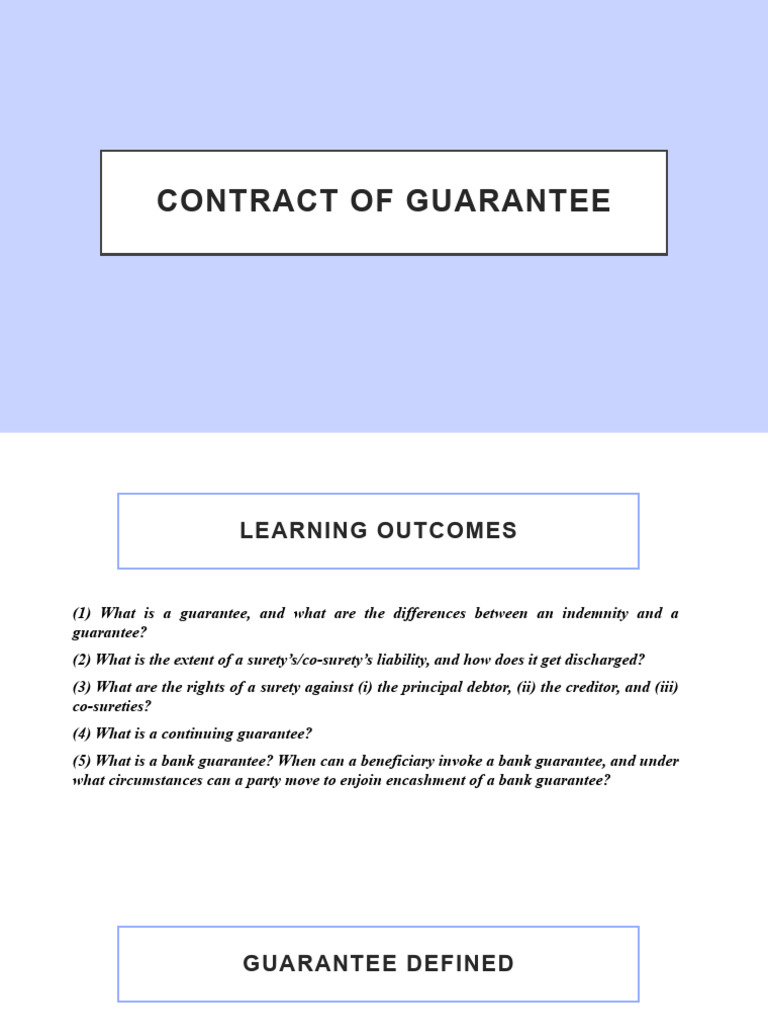 Contract of Guarantee 2 PDF Guarantee Surety
