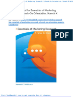 Solution Manual For Essentials of Marketing Research A Hands On Orientation Naresh K Malhotra