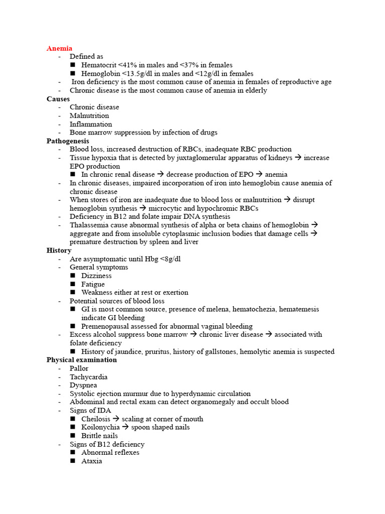 Anemia | PDF | Anemia | Tissue (Biology)