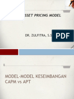 Asset Pricing Model: Dr. Zulfitra, S.Si, MM