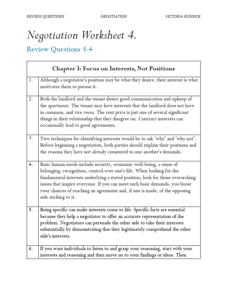 Getting to yes review chapter 3 4 pdf thought negotiation