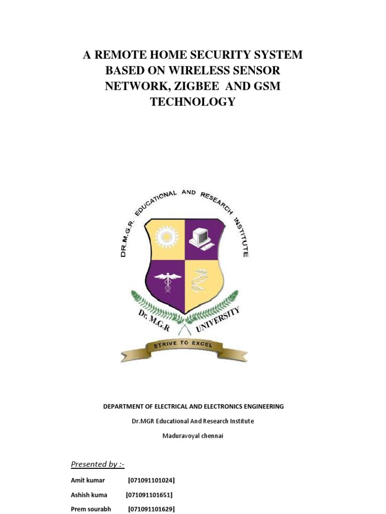 Zigbee-Based Remote Home Security System | PDF | Wireless Sensor ...