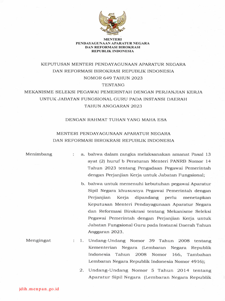 Passing Grade Dan Mekanisme PPPK 2023 | PDF