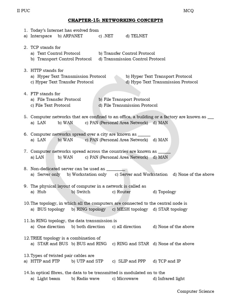 Computer Science 12nd Puc Chapter 15 | PDF | Computer Network | Network ...