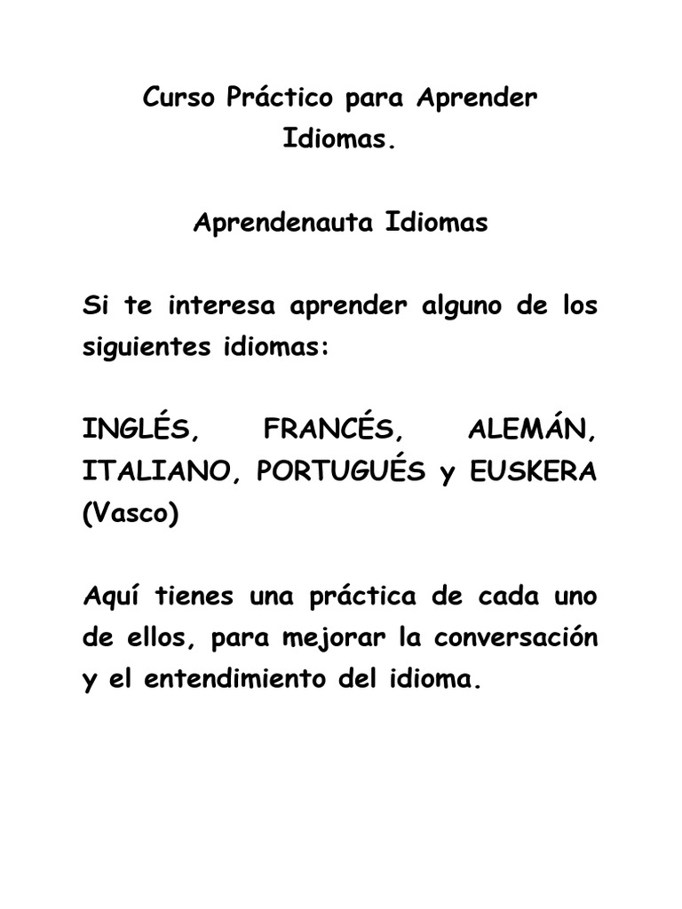 Curso Práctico de Idiomas por Práctica | PDF | Idioma en Inglés | Youtube