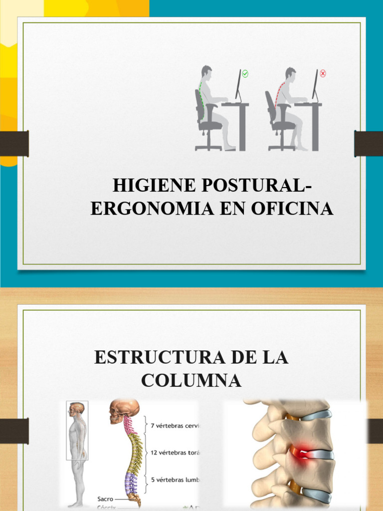 Higiene Postural Socializacion | PDF | Dolor lumbar | Sistema nervioso