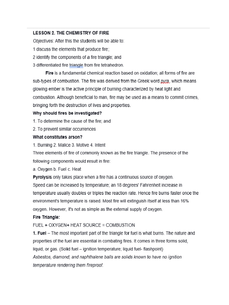 Lesson 2. Chemistry of Fire | PDF