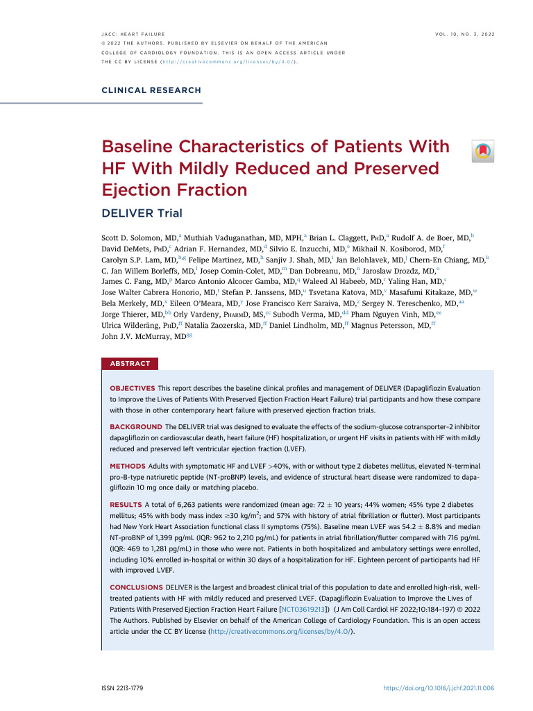 1 s2.0 S2213177921005837 Main | PDF | Heart Failure | Ejection Fraction