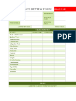 Contoh Form Penilaian Kinerja Karyawan Perusahaan Swasta Sederhana Dalam Excel