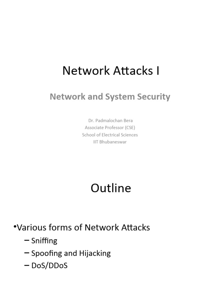 NSS Lecture 4 Network Attacks PDF Denial Of Service Attack