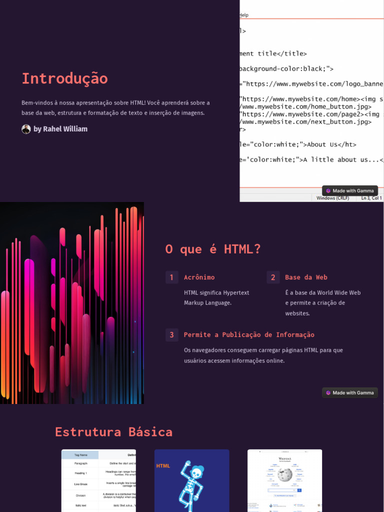 Apresentação - HTML Básico | PDF | Html | Rede mundial de computadores
