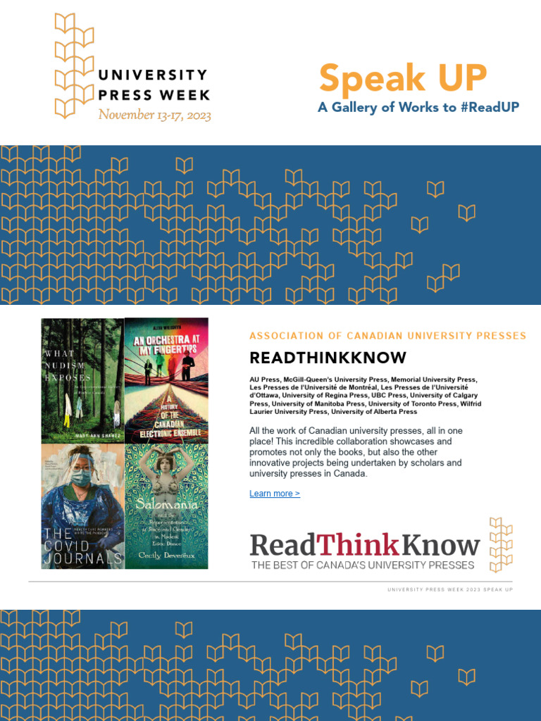 Speak UP Gallery, University Press Week, 2023 - 1 | PDF | History