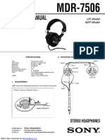 Sony Headphones MDR-7506