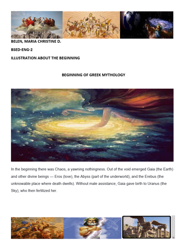 Greek Mythology Origins Summary | PDF | Zeus | Mythological Characters