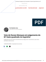 Voto de Nunes Marques em Julgamento Do 8 - 1 Bate Quadrado No Supremo - Blog Da Daniela Lima - G1