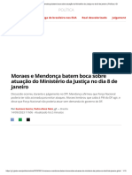 Moraes e Mendonça Batem Boca Sobre Atuação Do Ministério Da Justiça No Dia 8 de Janeiro - Política - G1