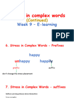 WEEK 9 - Stress in Complex Words