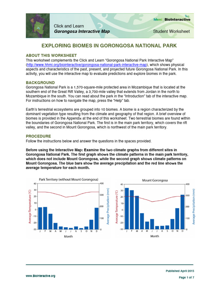 Biome Activity Student | PDF | Forests | Precipitation