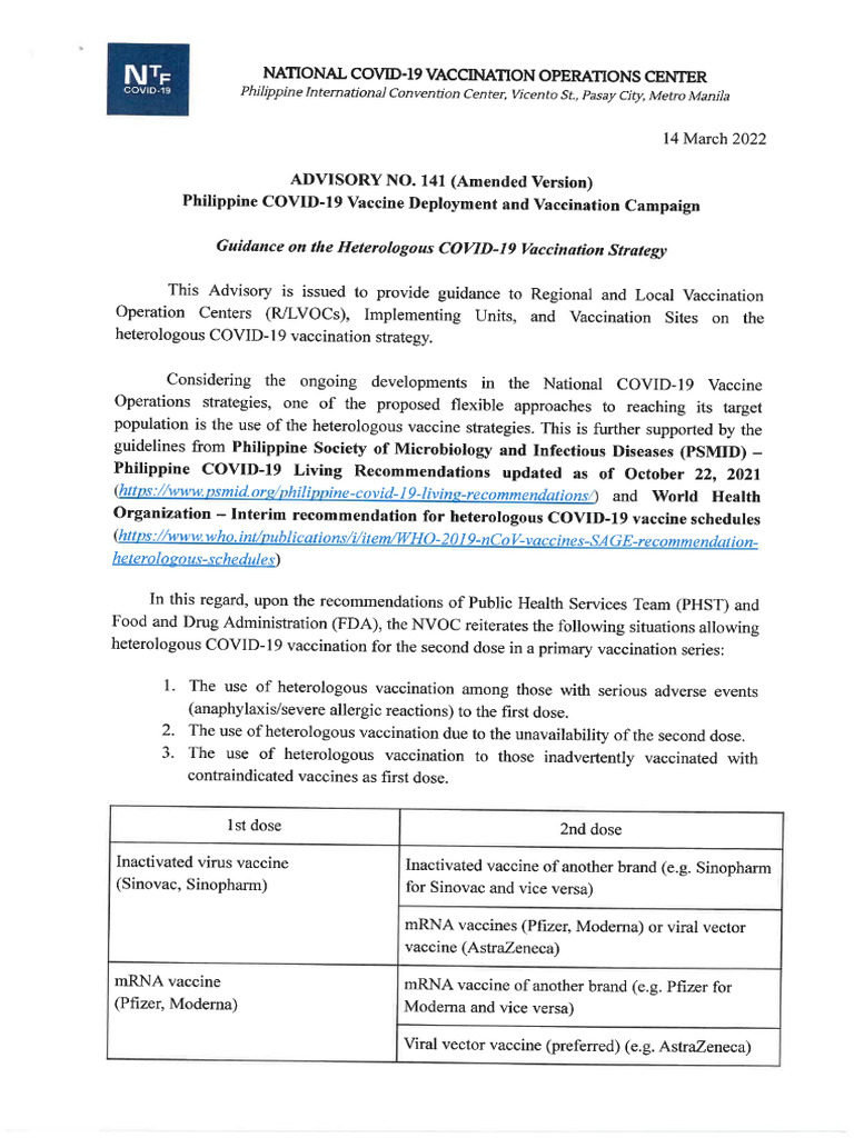 Advisory No. 141 Amended Version | PDF